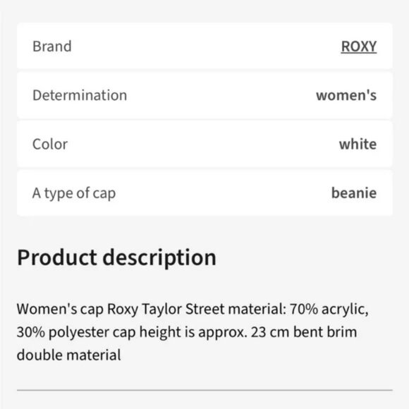 Roxy beige Taylor Street cuffed ribbed knit beanie hat - Picture 3 of 3